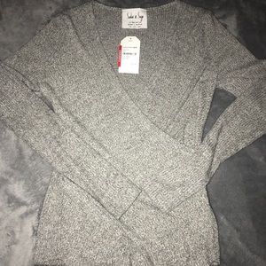 Sadie and Sage Cross Low Cut Sweater